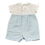 Barcellino Pagliaccetto Bicolore con Fantasia A Righe per Neonato 120812 BIANCO BARCELLINO 