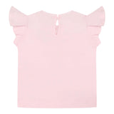 Monnalisa T-Shirt Girocollo Tinta Unita con Applicazioni per Neonata 31E613 ROSA MONNALISA 