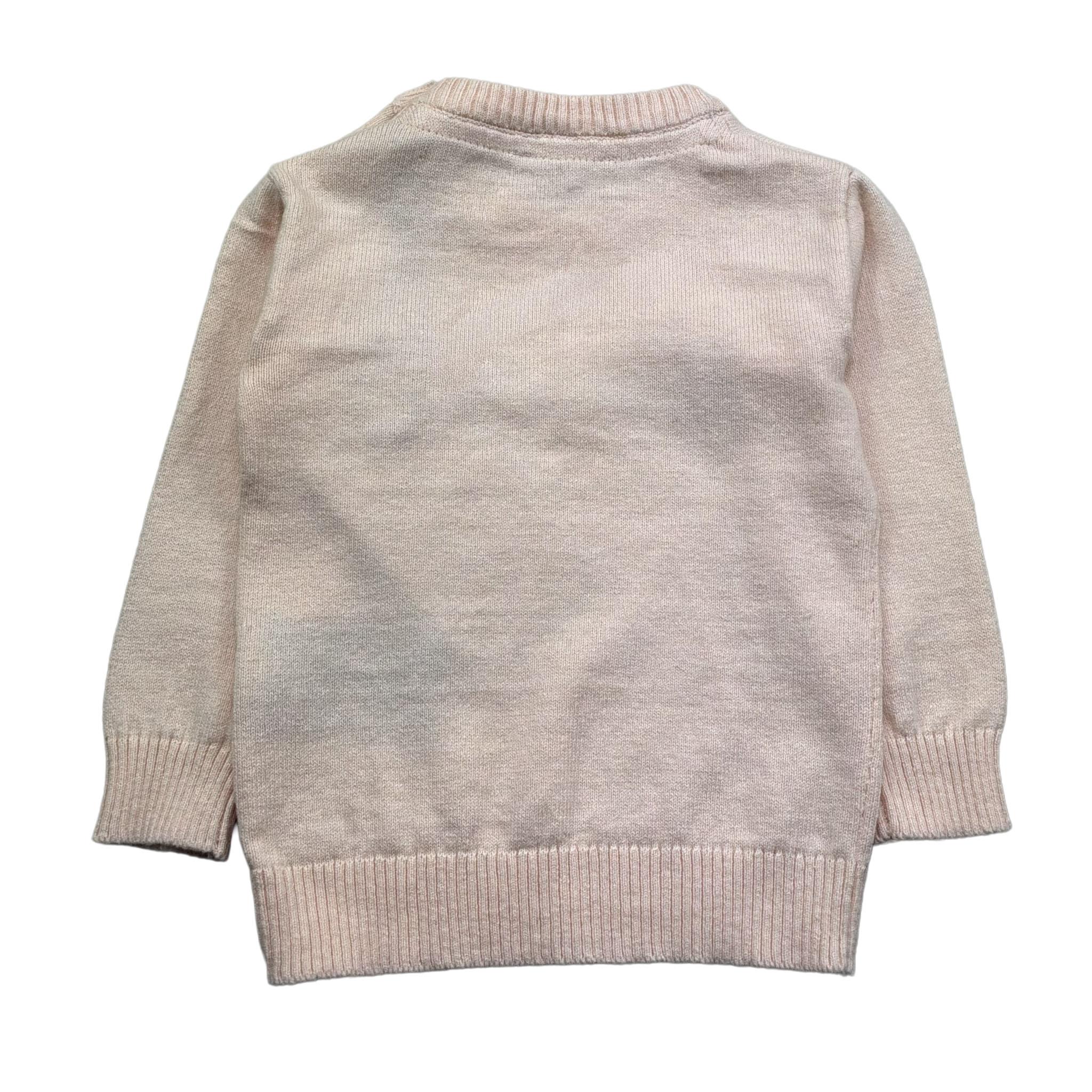 Trussardi Maglia Girocollo Tinta Unita con Logo per Neonata TIP26019MA ROSA TRUSSARDI 