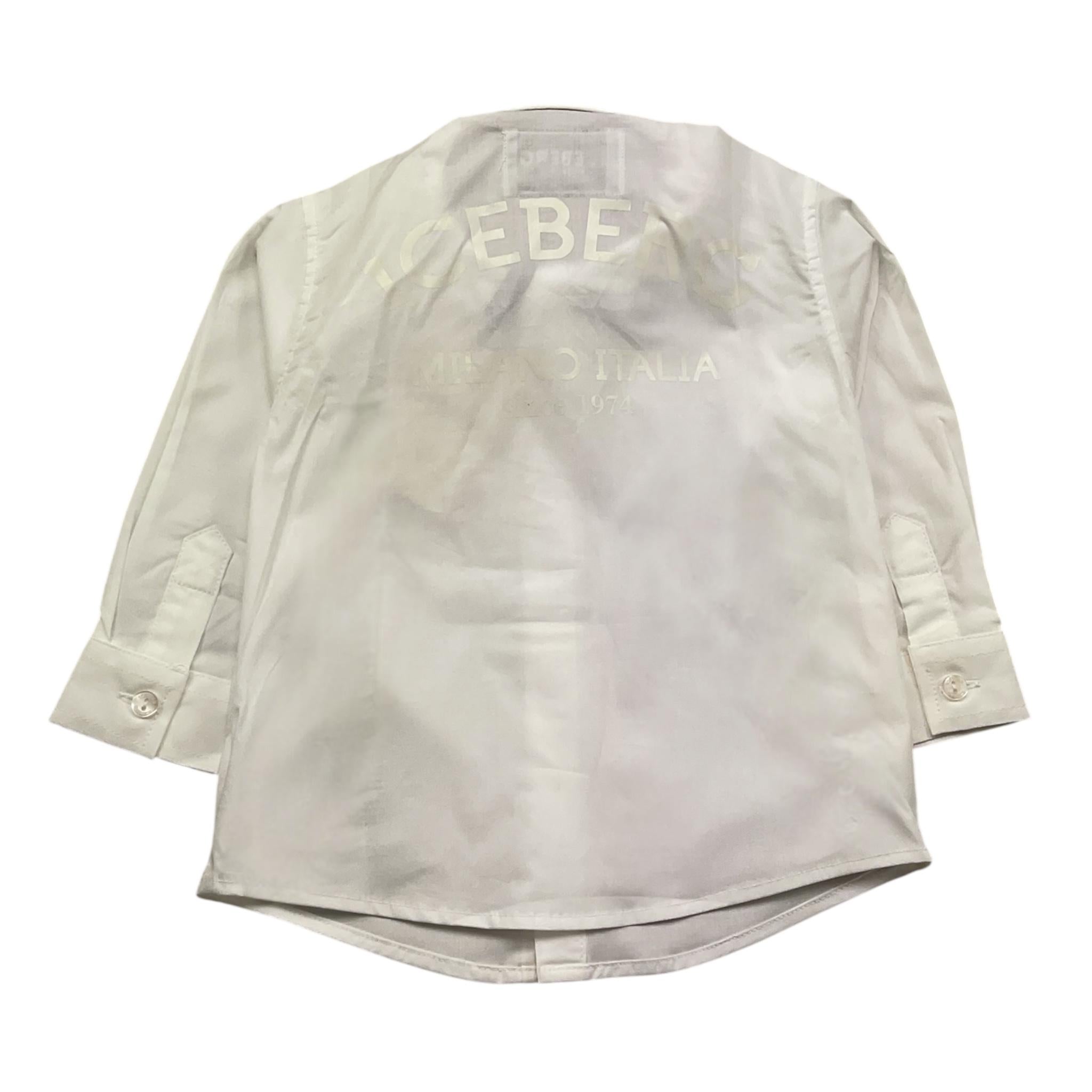 Iceberg Camicia Manica Lunga Tinta Unita con Logo per Neonato CMICE5103B PANNA ICEBERG 