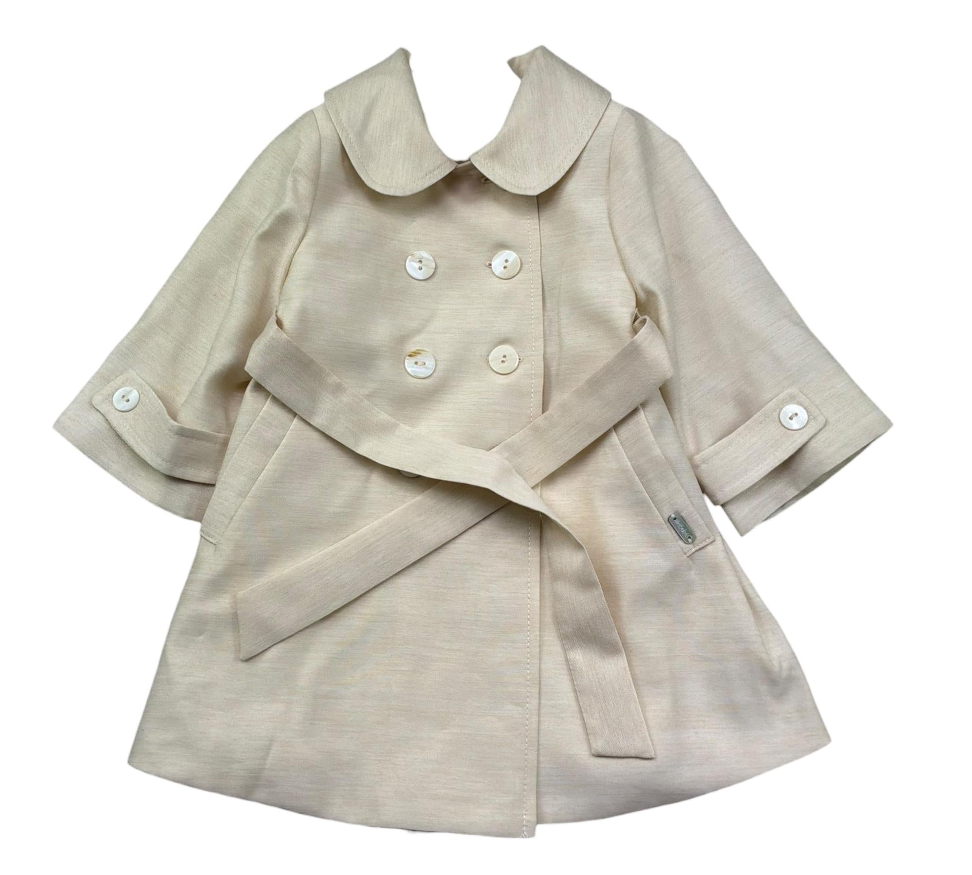 Le Bebe Cappotto Tinta Unita Doppiopetto per Neonata LBG6329 BEIGE LE BEBE 