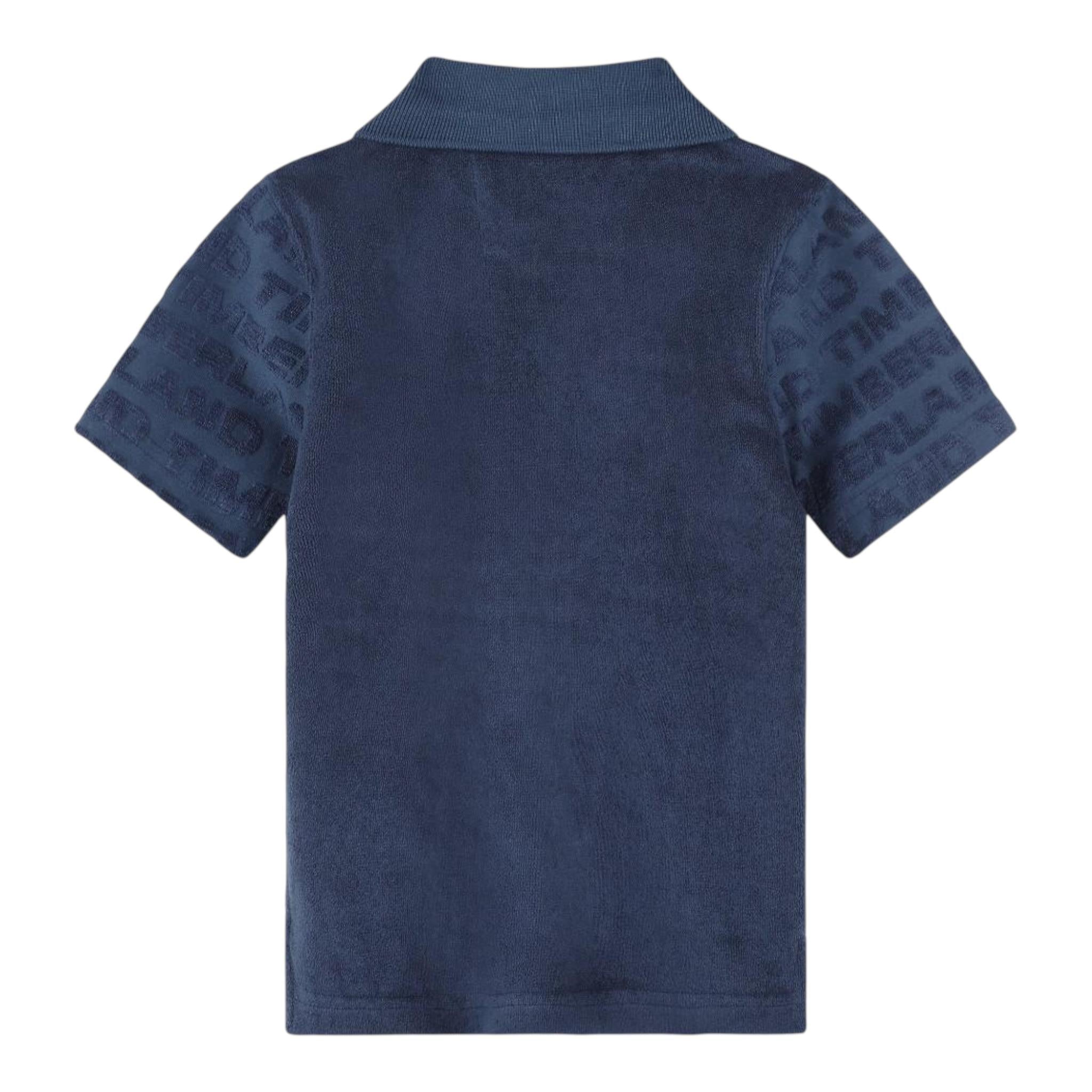 Timberland Polo Mezza Manica Tinta Unita Logata per Bambino T60063 BLU TIMBERLAND 