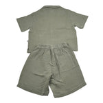 Teddy E Minou Completo 2 Pezzi Camicia-Bermuda Tinta Unita per Neonato E25CP075C6041NX VERDE TEDDY E MINOU 