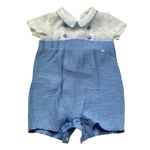 Le Bebe Pagliaccetto Mezza Manica Bicolore per Neonato LBB5380 BIANCO/AZZURRO LE BEBE 