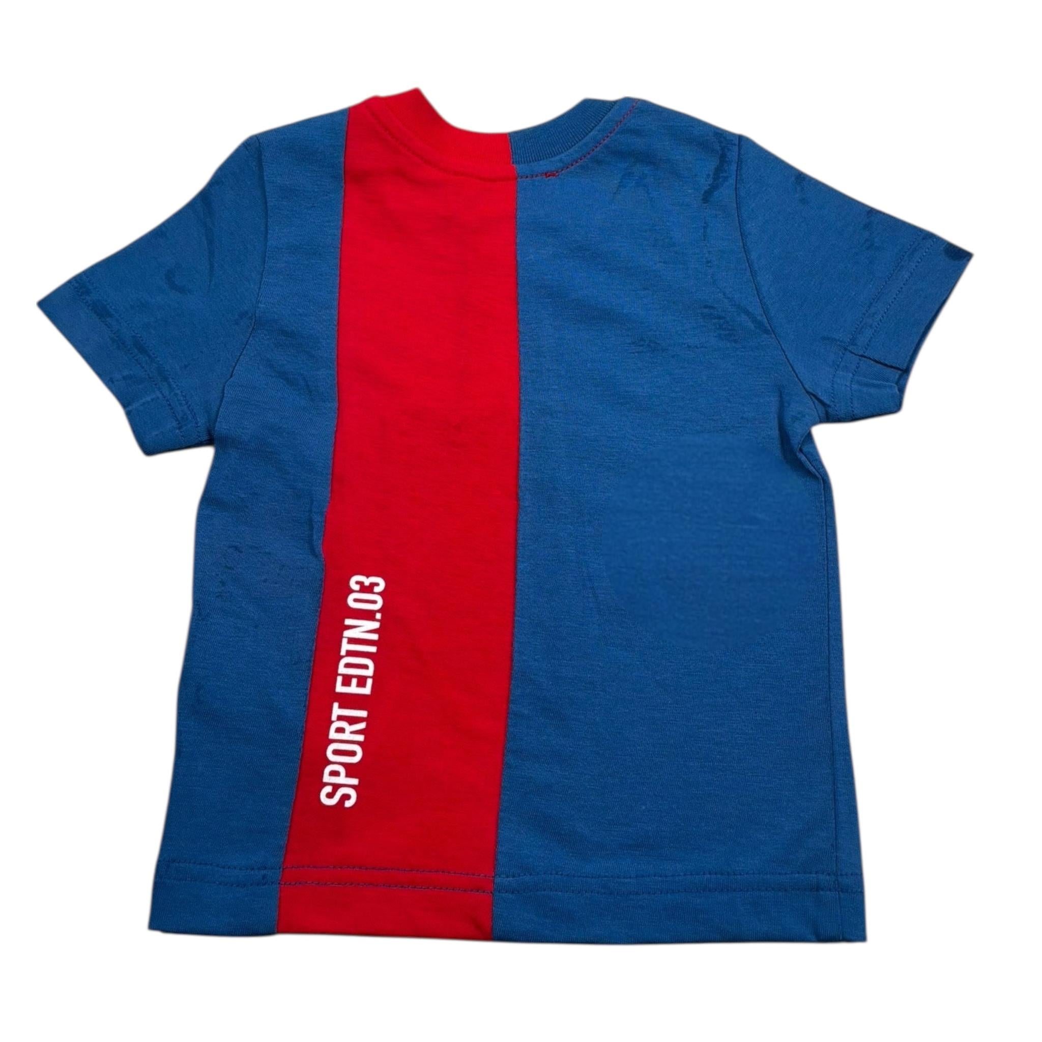 Dsquared2 T-Shirt Girocollo Tinta Unita con Stampa per Neonato DQ0032 BLU DSQUARED2 