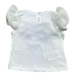 Miss Grant T-Shirt Girocollo Tinta Unita con Applicazioni per Neonata MG1332X BIANCO MISS GRANT 