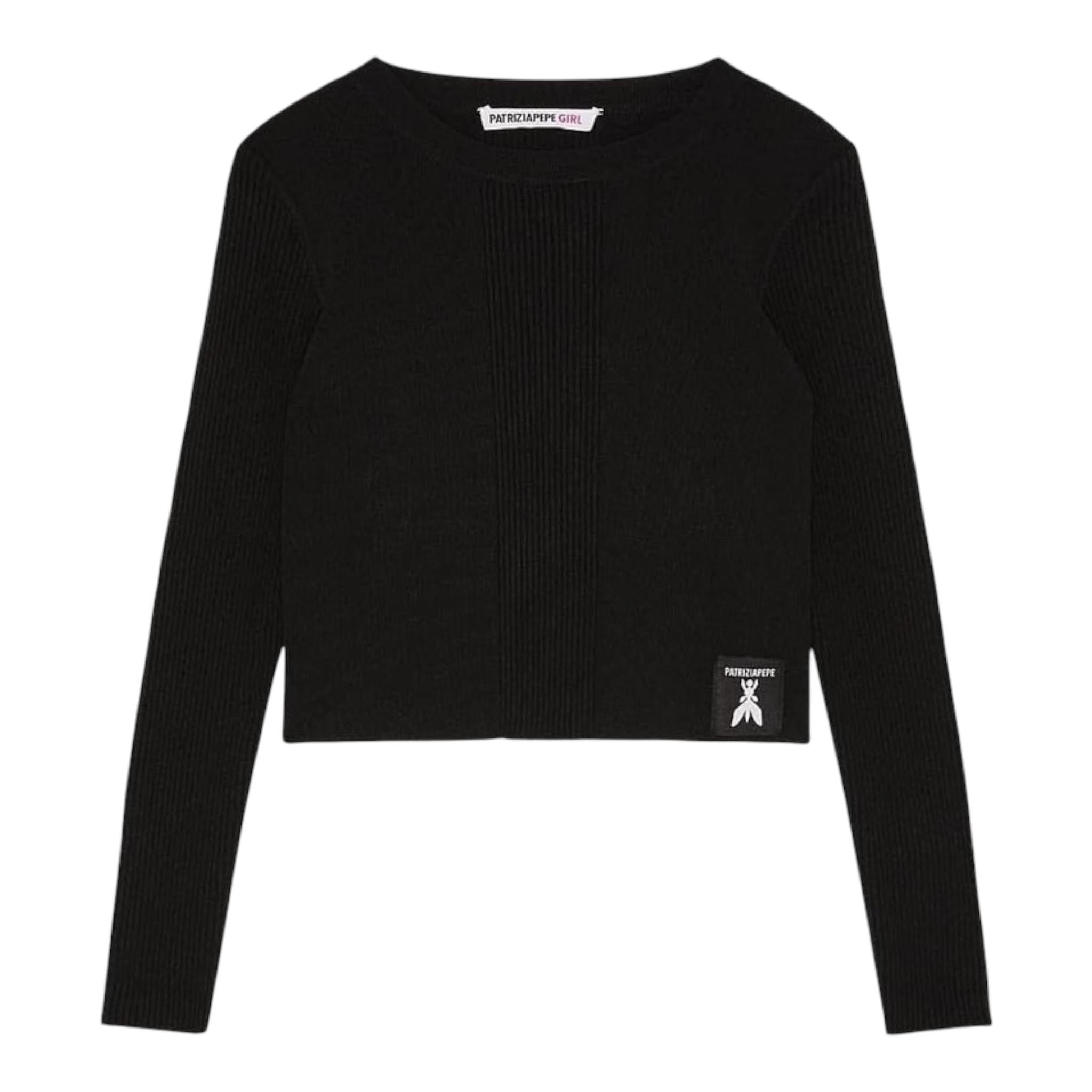 PATRIZIA PEPE shirt girocollo tinta unita Nero per Bambina 7K0050 NERO PATRIZIA PEPE 