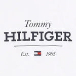 Tommy Hilfiger T-Shirt Girocollo Tinta Unita con Logo per Neonato KN0KN02033 BIANCO TOMMY HILFIGER 
