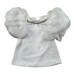 Miss Grant T-Shrit Girocollo Tinta Unita con Applicazioni per Bambina MG1244J BIANCO MISS GRANT 