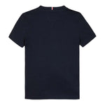 Tommy Hilfiger T-Shirt Girocollo Tinta Unita con Logo per Bambino KB0KB09538XX NERO TOMMY HILFIGER 