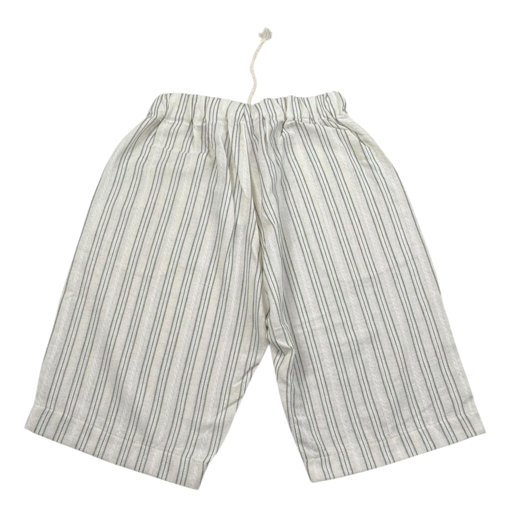 Lalalu' Bermuda Tinta Unita con Fantasia A Righe per Bambino BML50PB PANNA LALALU' 