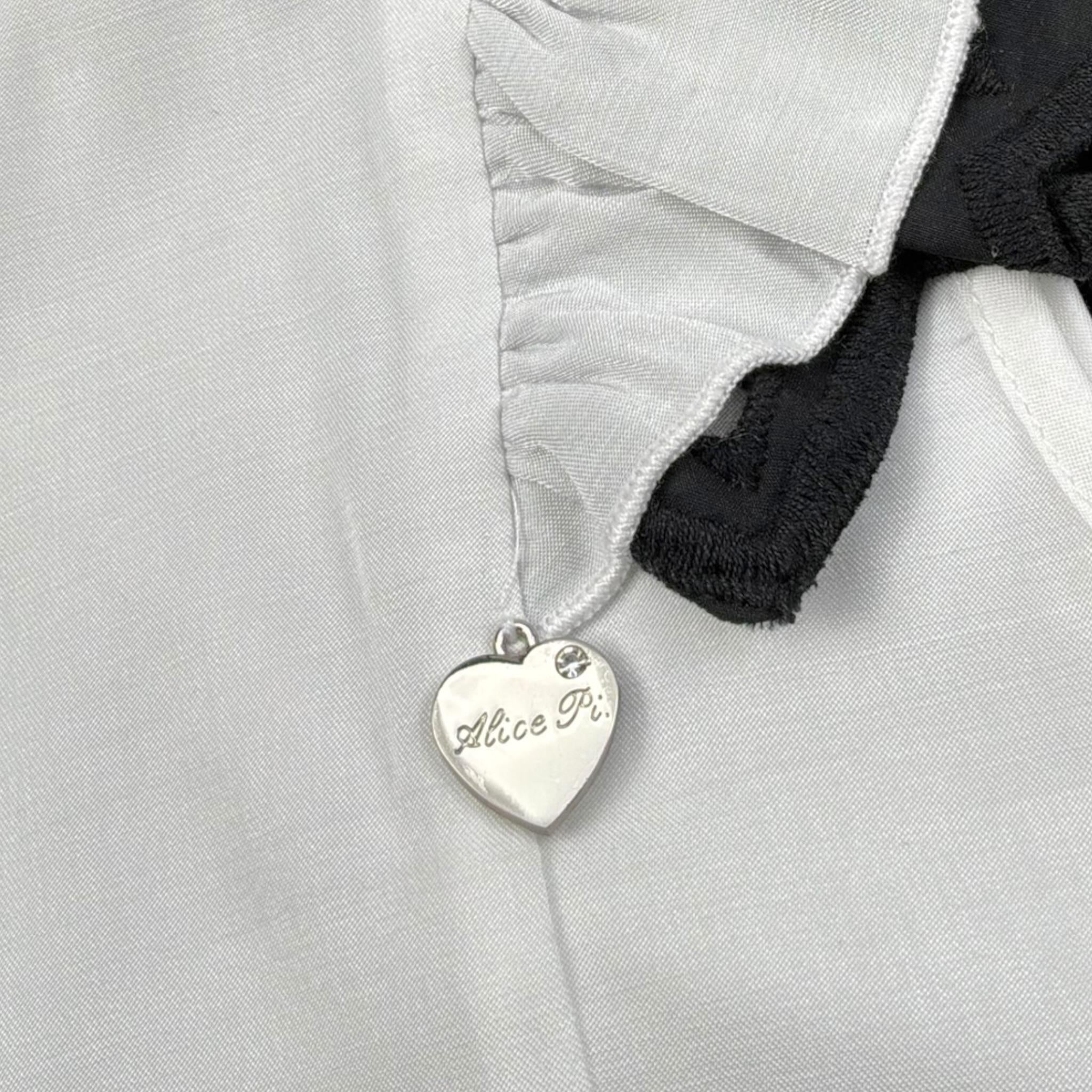 Alice Pi Camicia Tinta Unita con Profli In Contrasto per Bambina 2517 BIANCO ALICE PI 