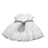 Amaya Abito Mezza Manica tinta unita con Tulle Bianco per Neonata 532215 BIANCO AMAYA 