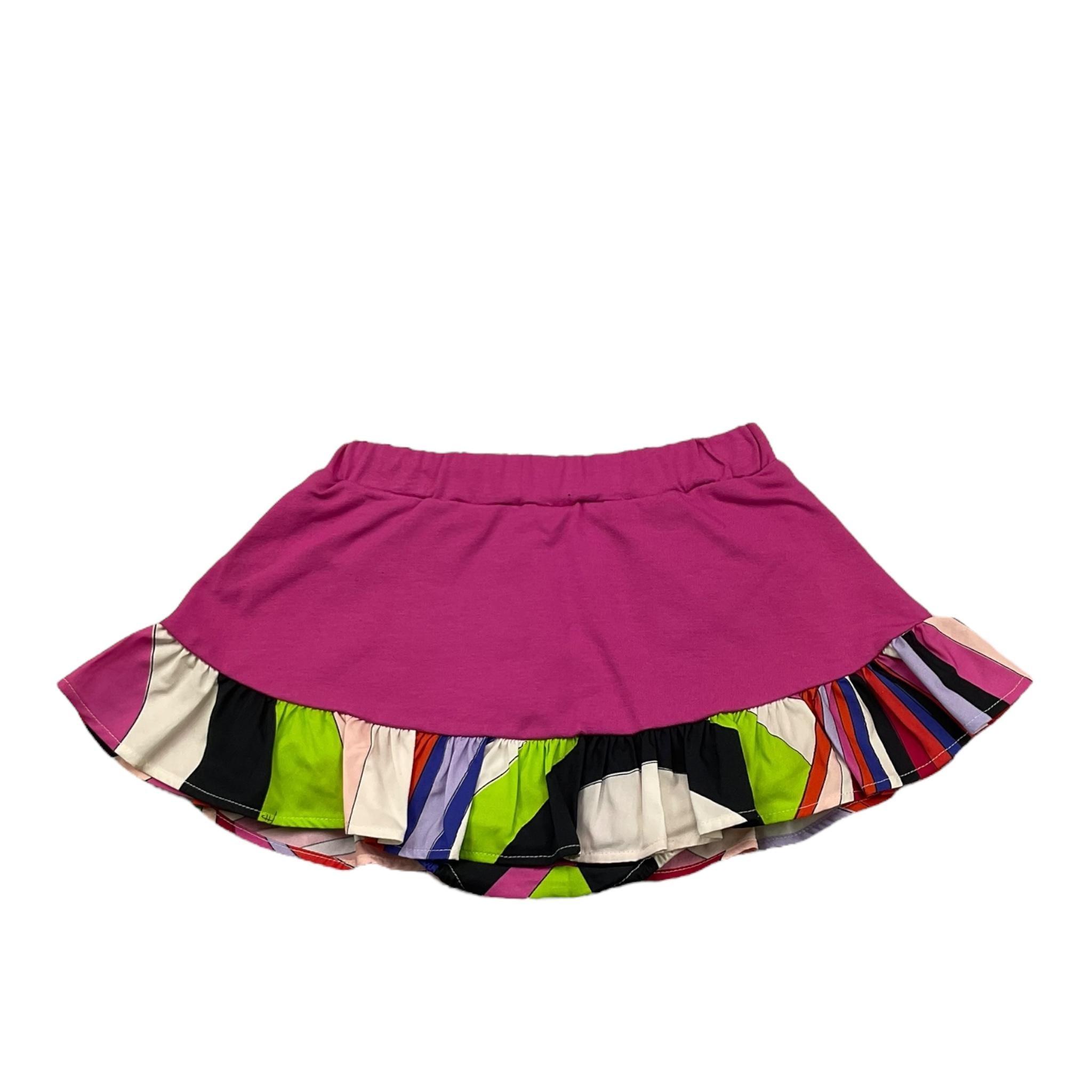 EMILIO PUCCI gonna tinta unita con coulotte Fuxia per Neonata PT7001 FUXIA EMILIO PUCCI 