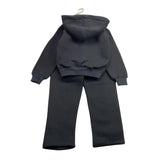 F-MAN completo felpa con zip e cappuccio tinta unita-pantalone Nero per Bambino L112 NERO F-MAN 