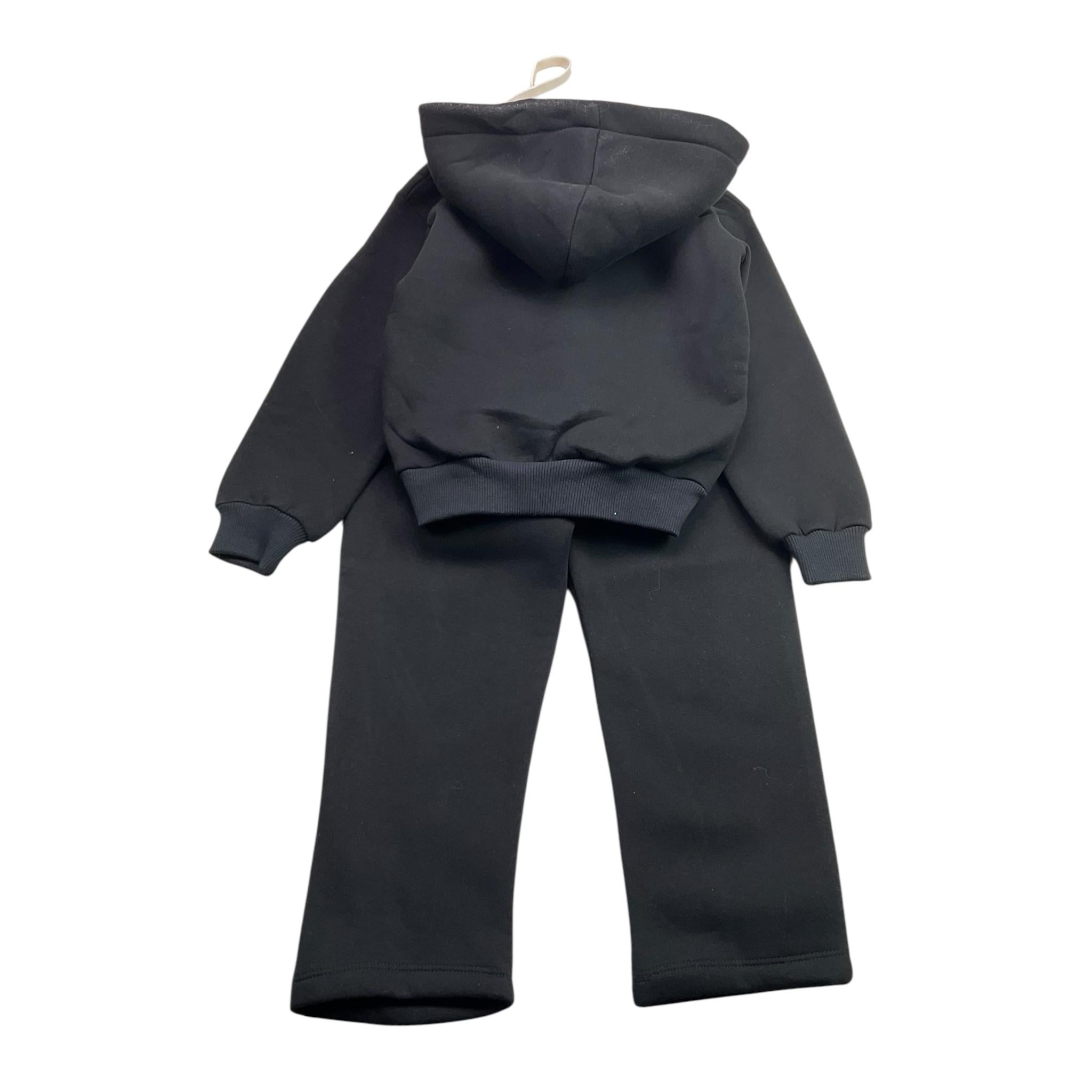F-MAN completo felpa con zip e cappuccio tinta unita-pantalone Nero per Bambino L112 NERO F-MAN 