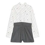 ELISABETTA FRANCHI tuta intera bicolore manica lunga con cravatta Bianco/grigio per Bambina EFTA092X BIANCO/GRIGIO ELISABETTA FRANCHI 