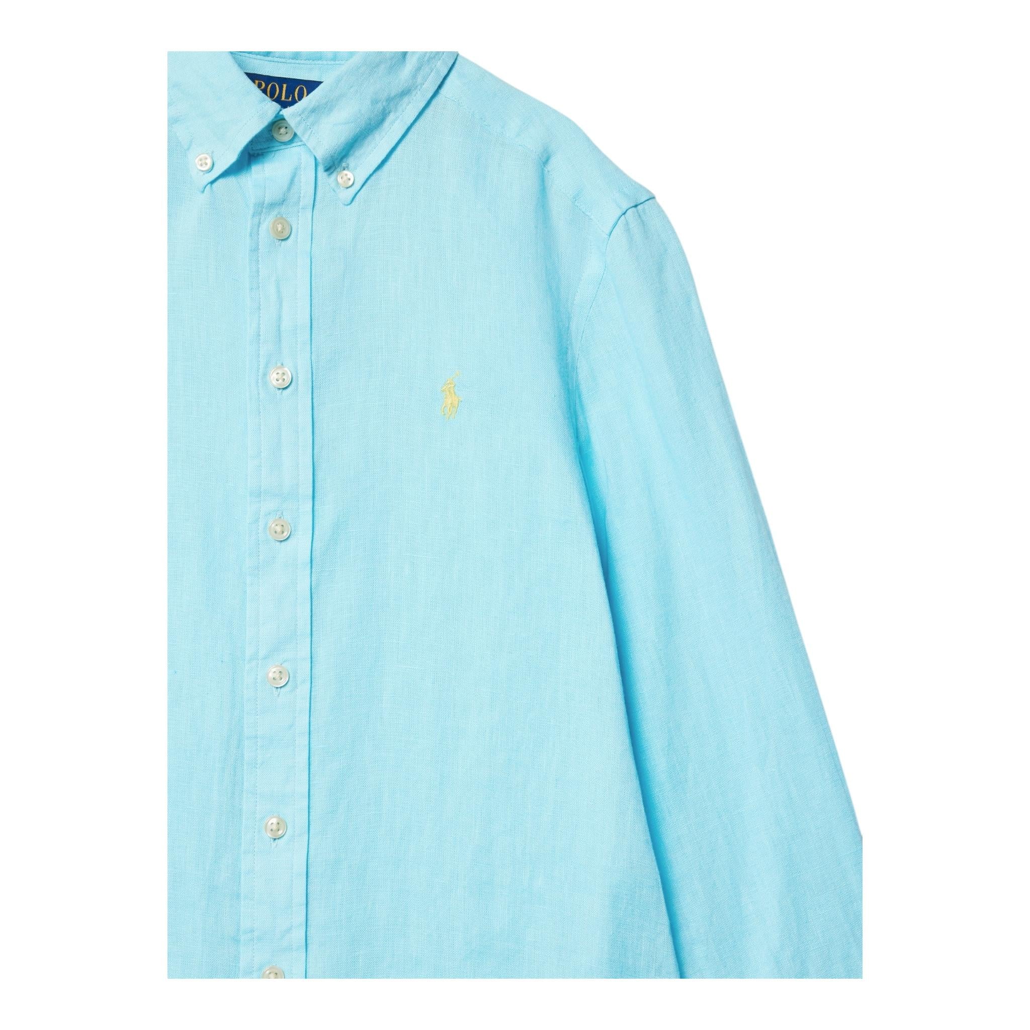 Ralph Lauren Camicia Manica Lunga Tinta Unita per Bambino 322967600007 AZZURRO RALPH LAUREN 