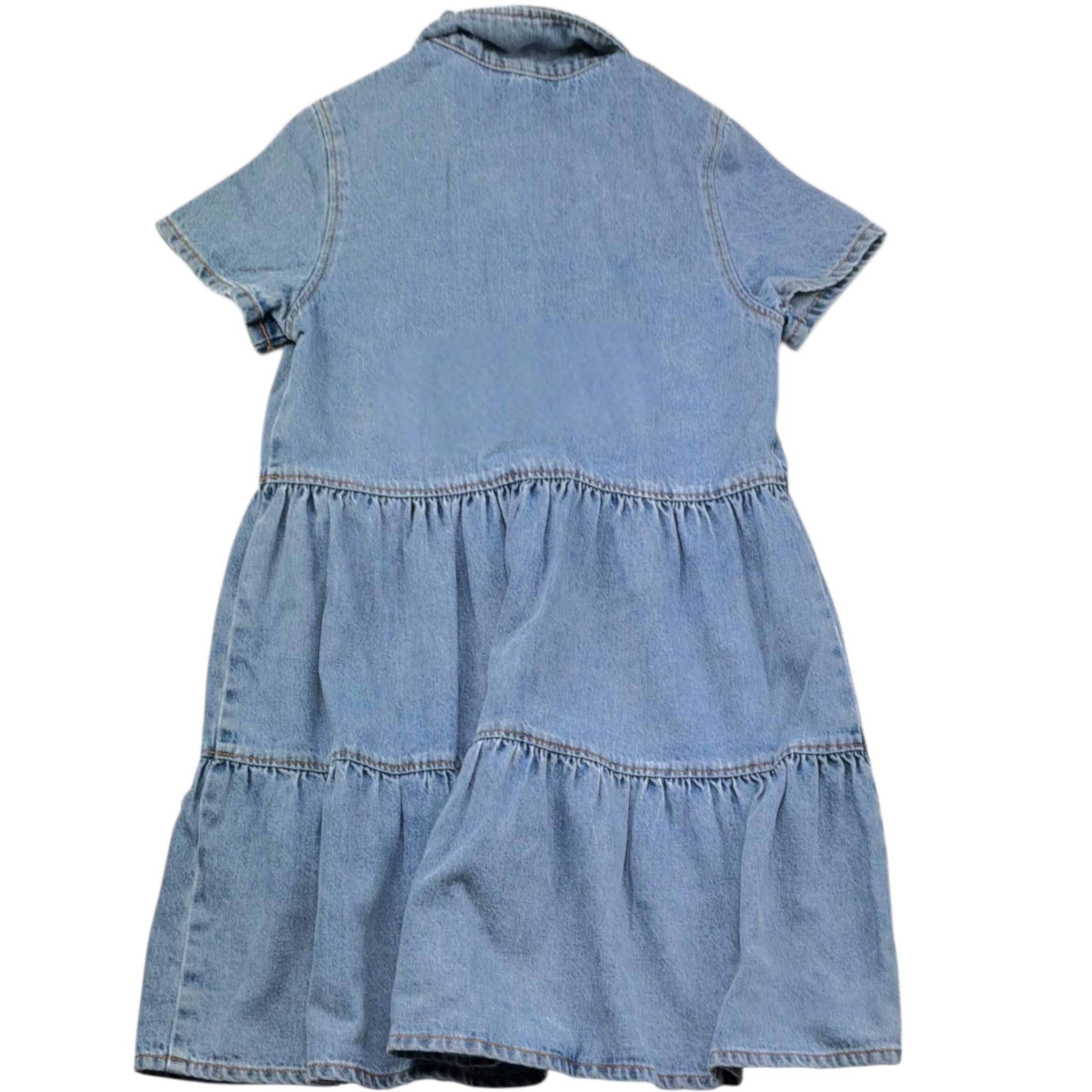 Moschino Abito In Denim Mezza Manica Tinta Unita per Bambina HDV0HD AZZURRO MOSCHINO 