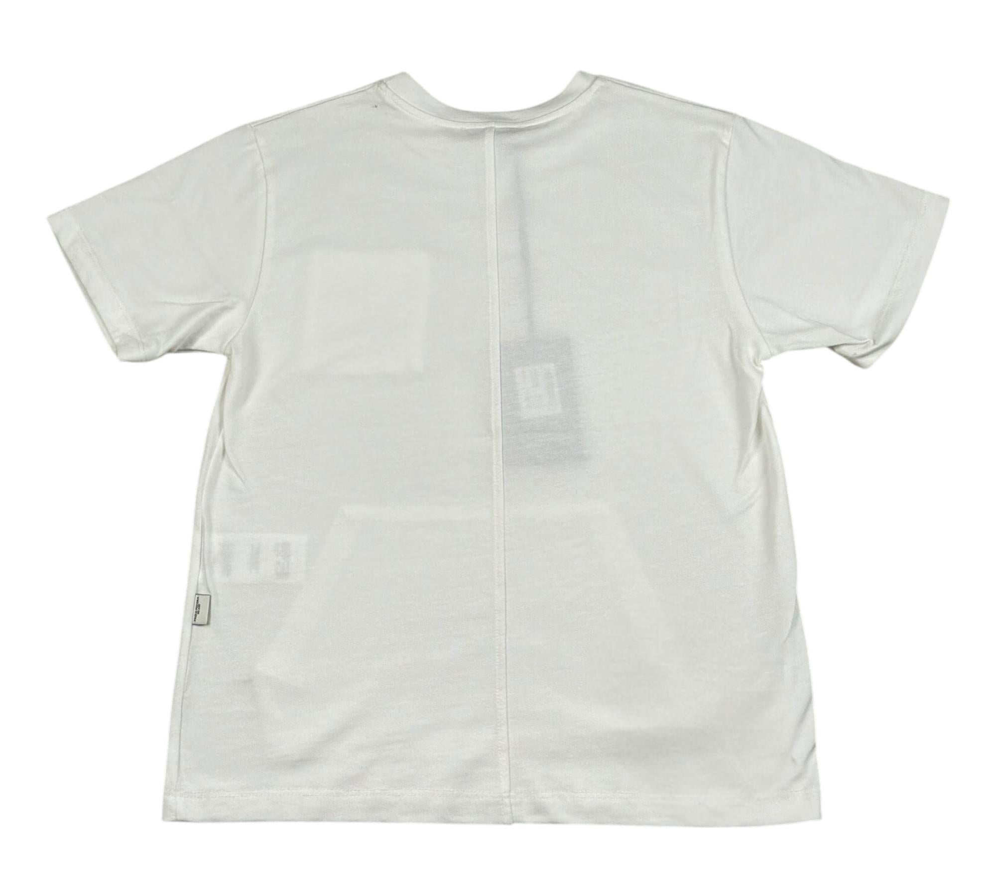 Paolo Pecora T-Shirt Girocollo Tinta Unita con Tasche per Bambino PP4369 BIANCO PAOLO PECORA 