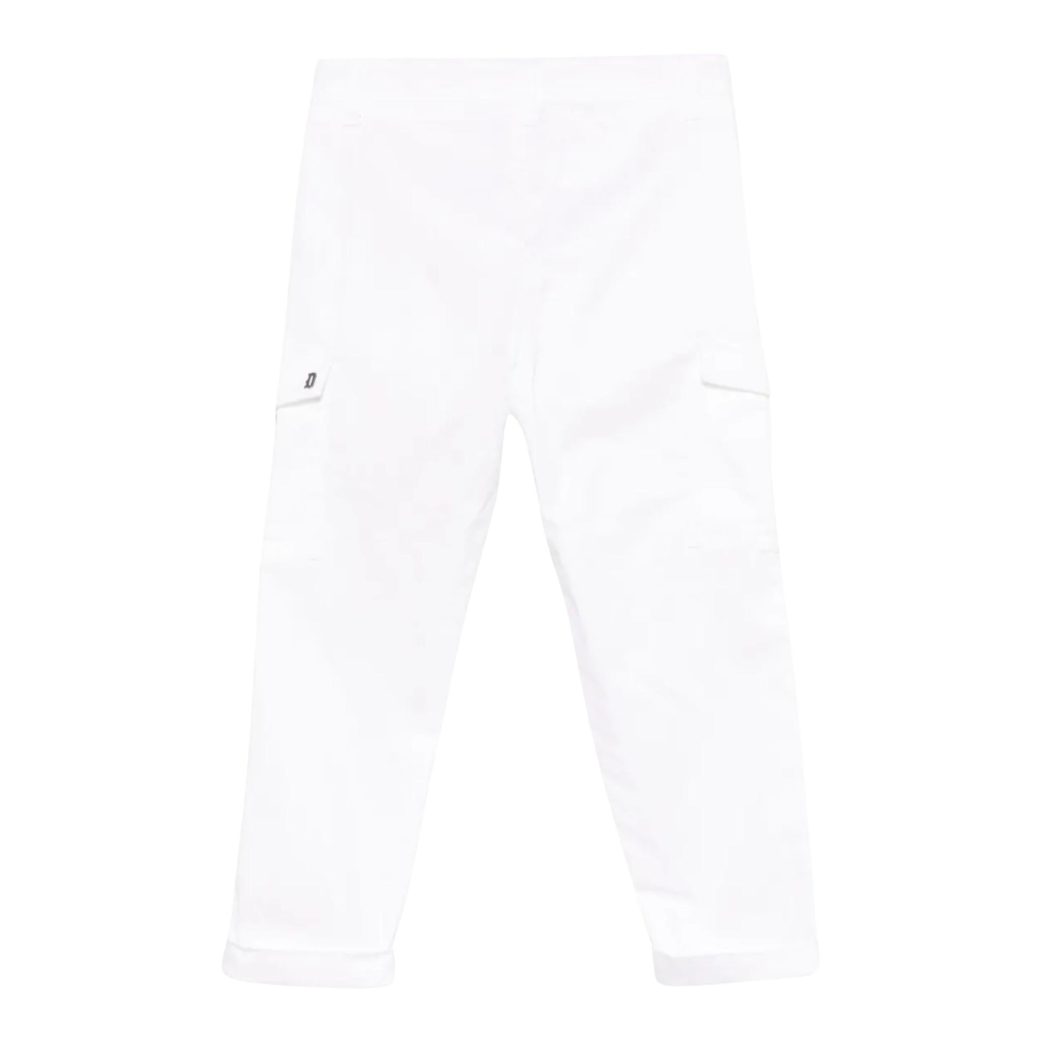 Dondup Pantalone Tinta Unita con Tasconi per Bambino DMPA114X BIANCO DONDUP 