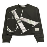 Calvin Klein Felpa Chiusa Girocollo Tinta Unita con Logo per Bambina IG0IG02482 GRIGIO CALVIN KLEIN 