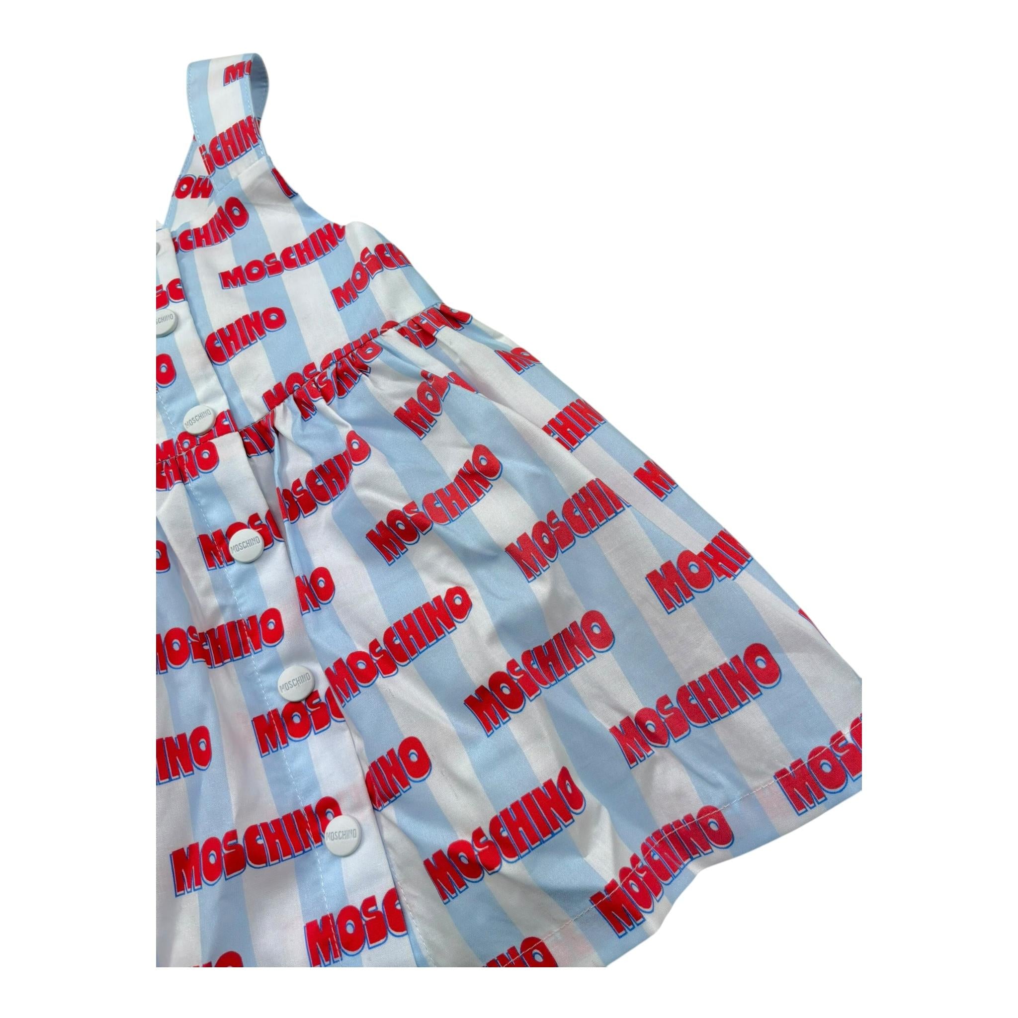 Moschino Abit Tinta Unita Fantasia A Righe per Neonata MDV0DD BIANCO/AZZURRO MOSCHINO 