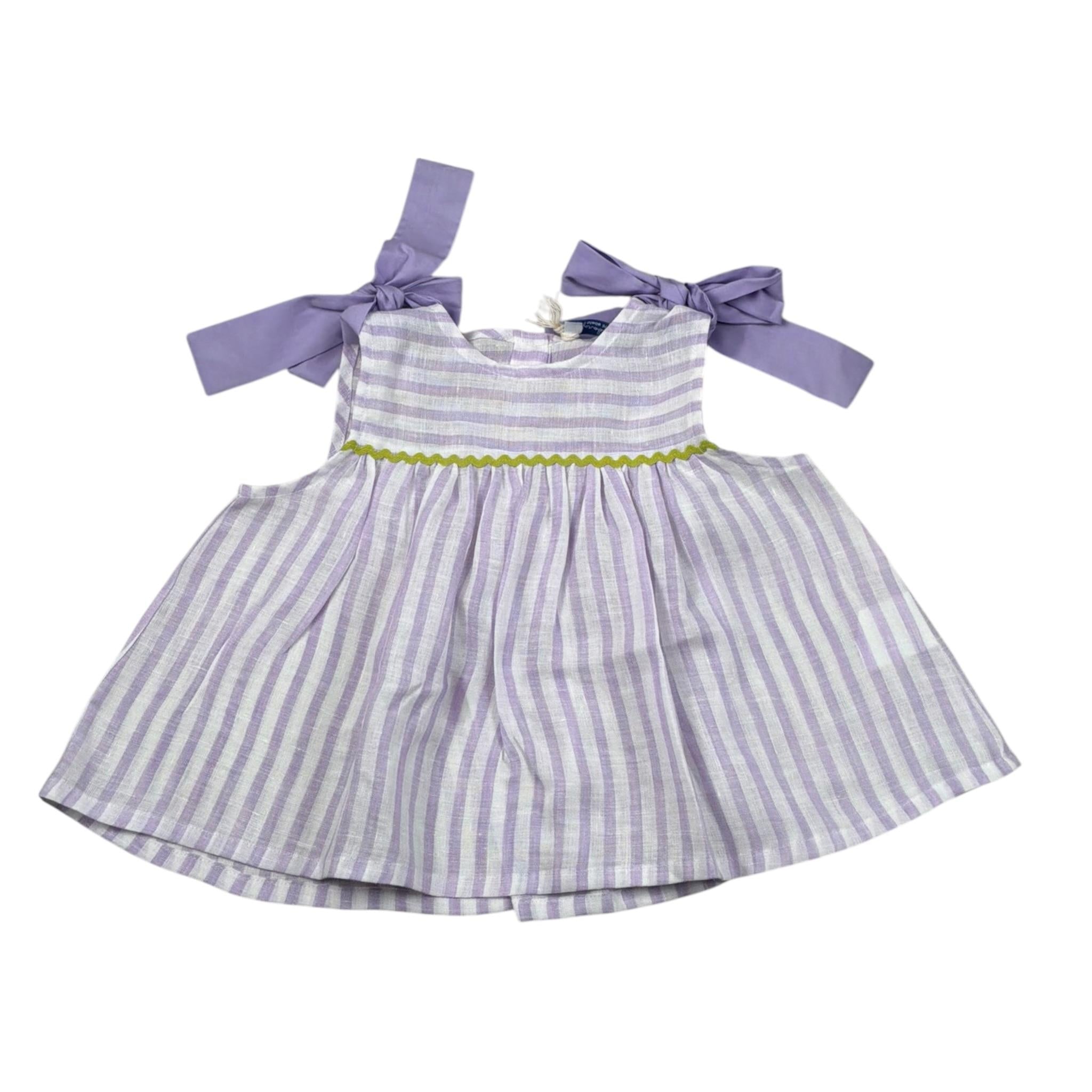 Ilfarobimbi Camicia Tinta Unita Giromanica con Fantasia A Righe per Neonata IFB50165X BIANCO/LILLA ILFAROBIMBI 