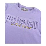Just Cavalli T-Shirt Girocollo Tinta Unita con Logo per Bambina JGP260\4TS LILLA JUST CAVALLI 