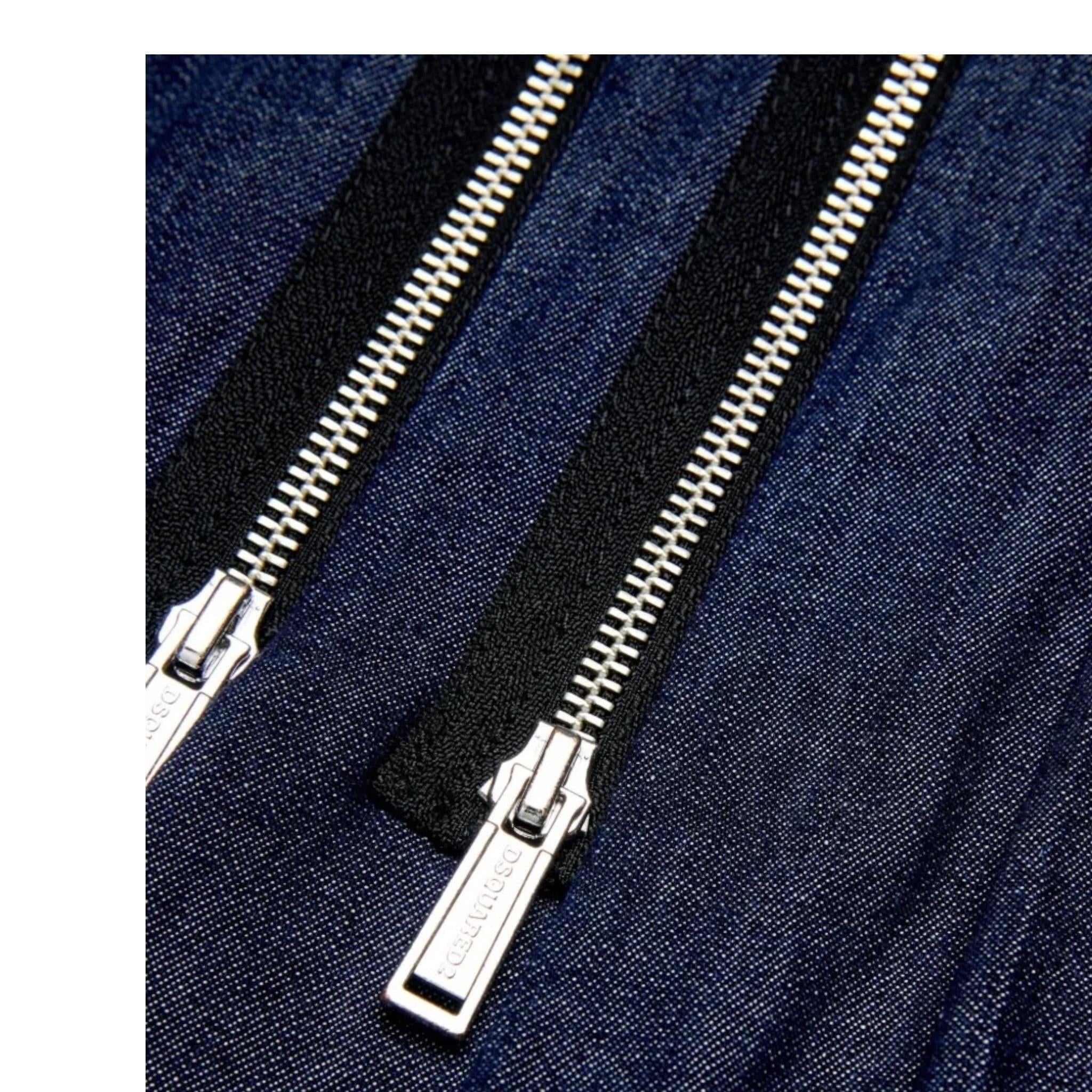 DSQUARED2 gonna modello denim tinta unita con zip Blu per Bambina DQ2566 BLU DSQUARED2 