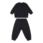 EMPORIO ARMANI completo 2pz felpa-pantalone tinta unita con stampa Blu per Neonato 6DHVJ3 BLU EMPORIO ARMANI 
