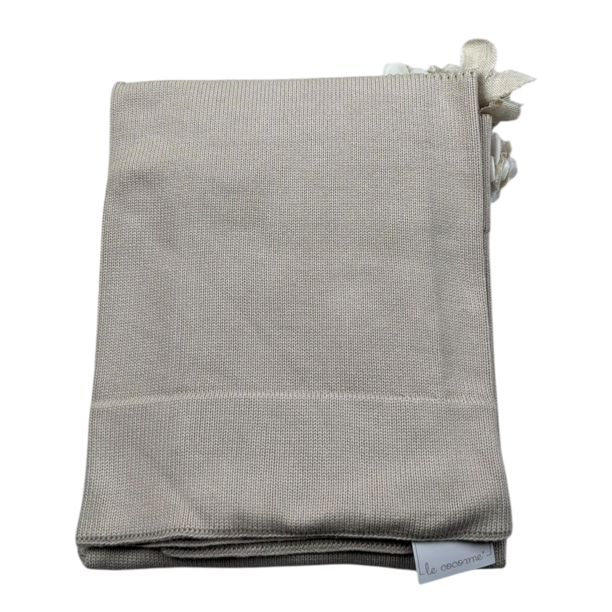 Le Coconne Coperta Tinta Unita con Applicazioni per Neonata LCN2441 BEIGE LE COCONNE 