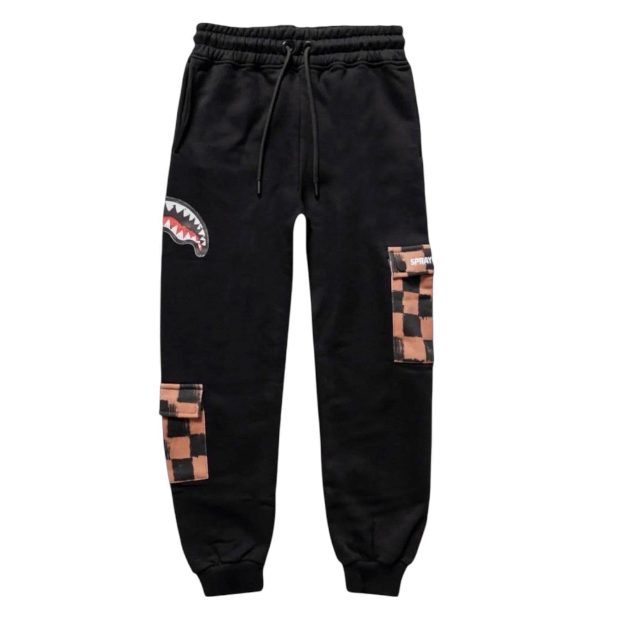 Sprayground Pantalone Tuta Tinta Unita con Stampe per Bambino SPY1152BRW NERO SPRAYGROUND 