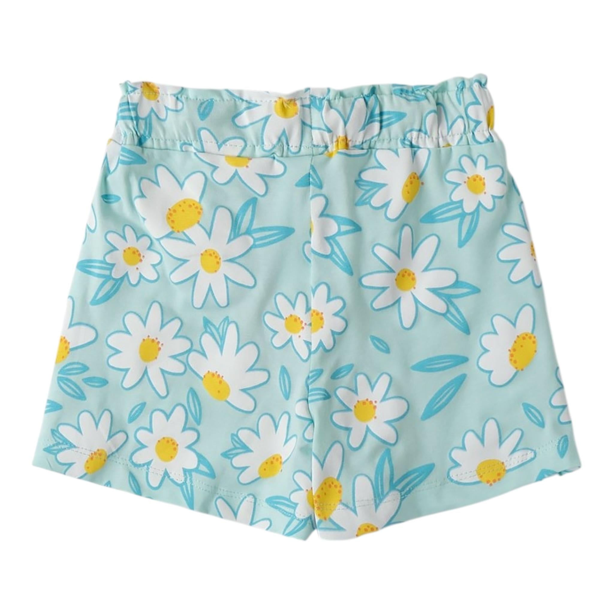 I Do Short Tinta Unita con Stampa Margherite per Neonata 4B546 AZZURRO I DO 