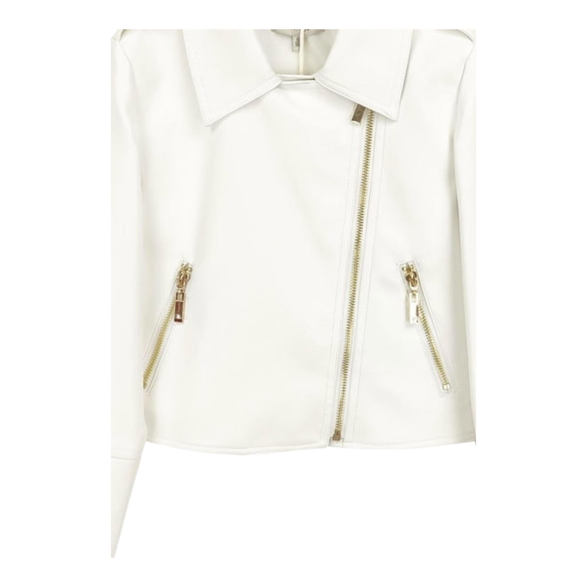 Twinset Giubbino In Ecopelle Tinta Unita con Zip per Bambina 251GJ2561X BIANCO TWINSET 