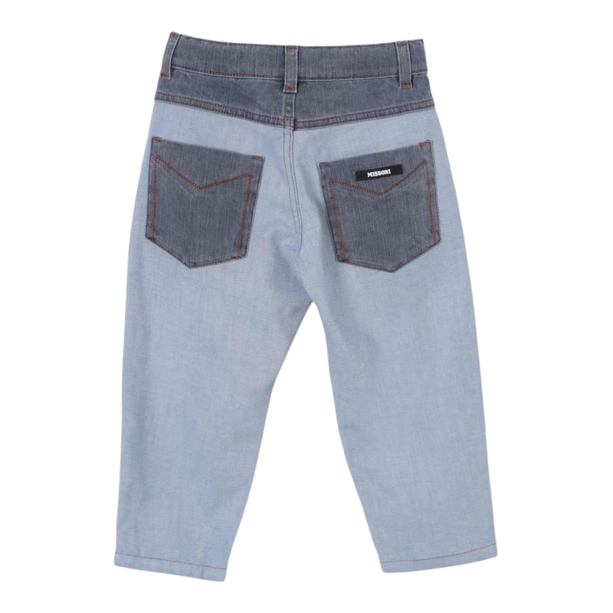 MISSONI jeans tinta unita con logo Azzurro per Bambino MV6Q20 AZZURRO MISSONI 