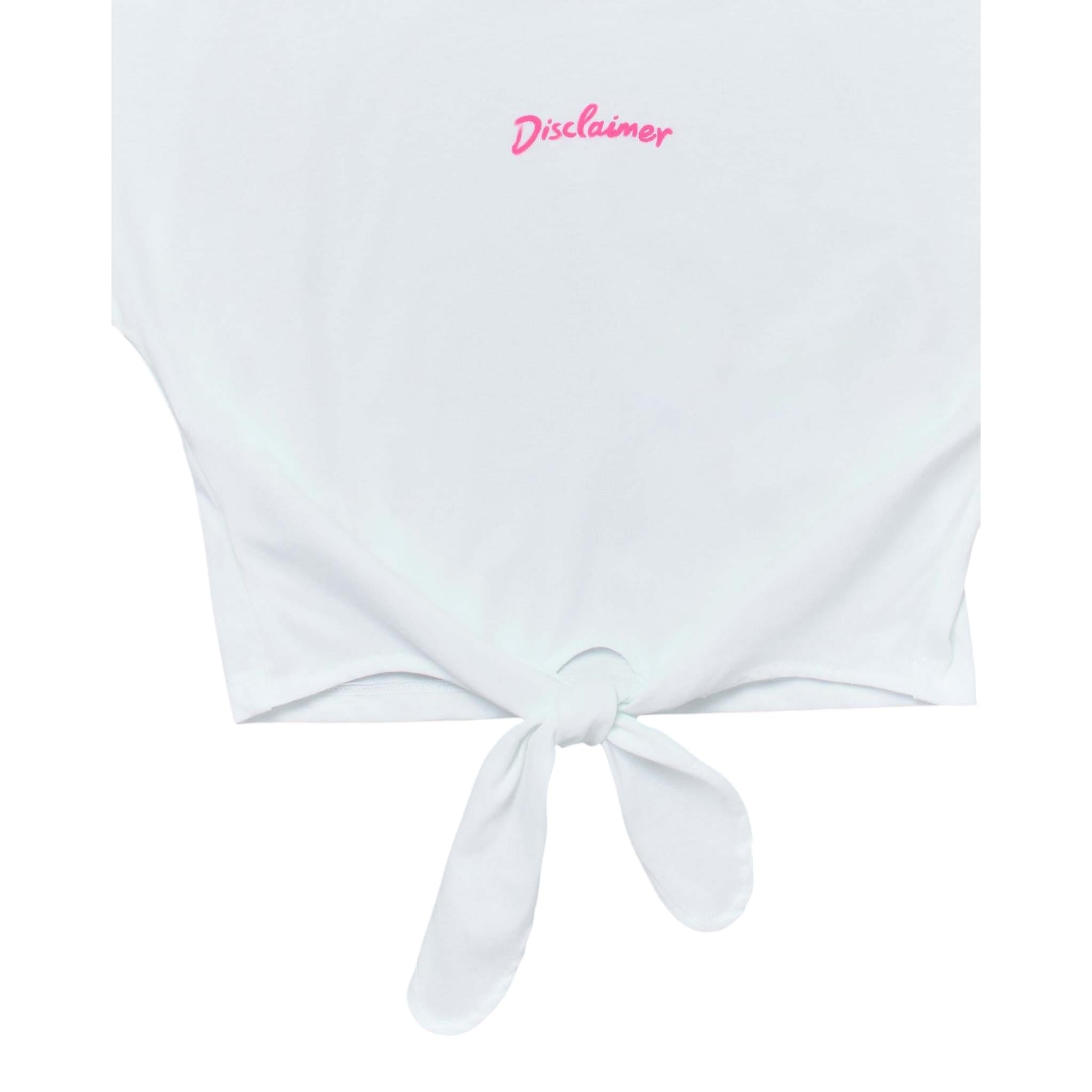 Disclaimer T-Shirt Girocollo Tinta Unita con Logo per Bambina 25EDK58513 BIANCO DISCLAIMER 