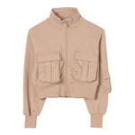 MSGM felpa tinta unita con zip Beige per Bambina F4MSJGBO191 BEIGE MSGM 