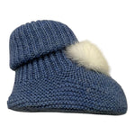 MARTIN ARANDA babbucce tintaunita con pon pon Blu per Neonato L02310068 BLU MARTIN ARANDA 