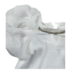 Miss Grant T-Shrit Girocollo Tinta Unita con Applicazioni per Bambina MG1244J BIANCO MISS GRANT 