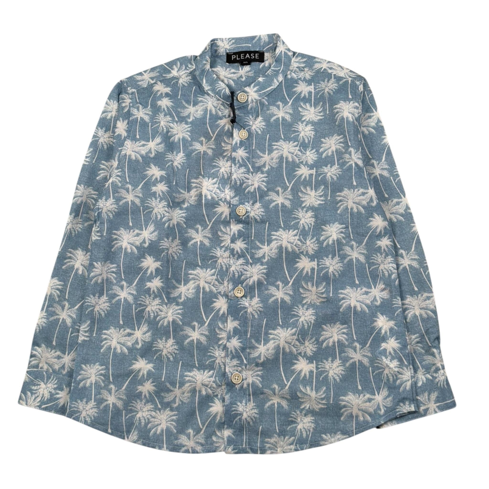 Please Camicia Manica Lunga Tinta Unita per Bambino CL28273B73 AZZURRO PLEASE 