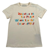 Trussardi T-Shirt Girocollo Tinta Unita con Stampe per Bambino TBP2089TS BEIGE TRUSSARDI 