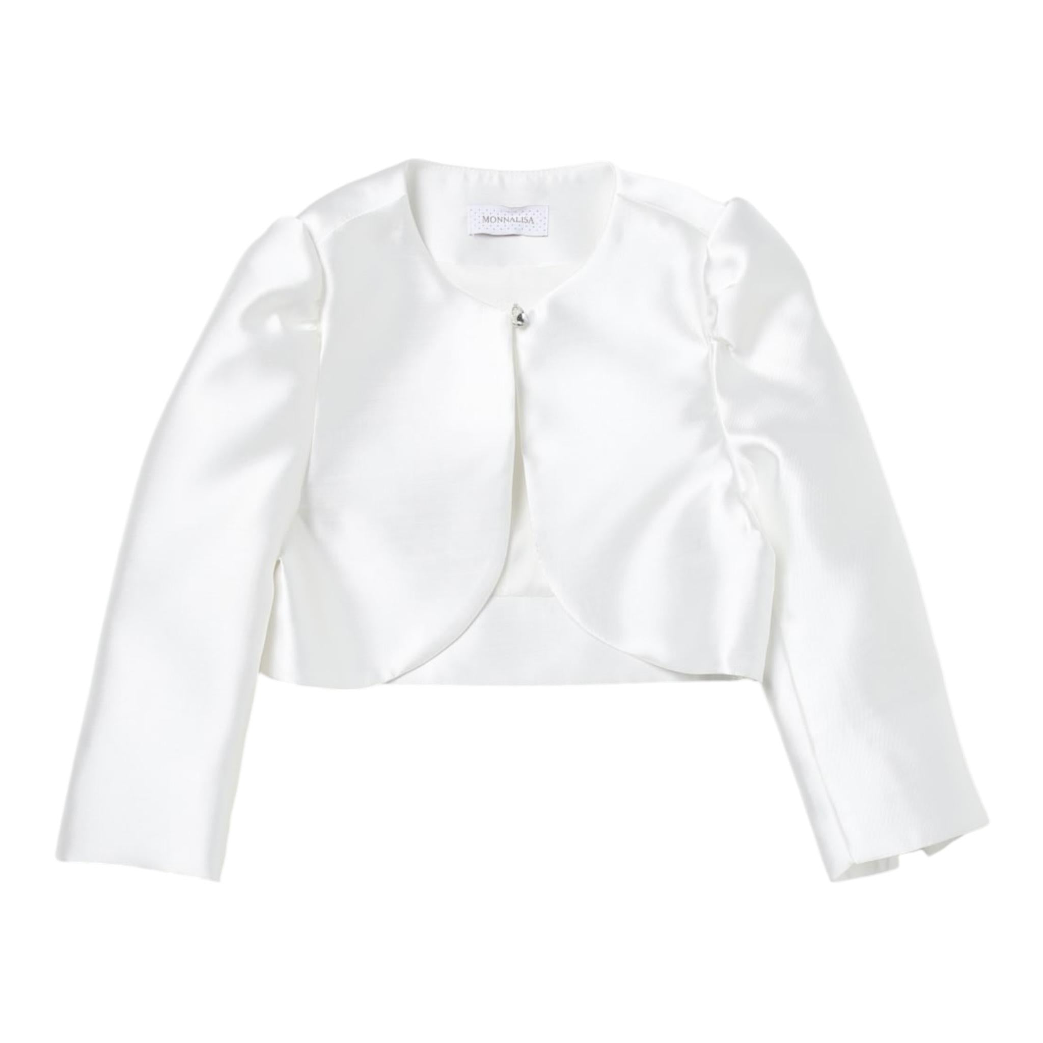 Monnalisa Coprispalle Tinta Unita con Bottoni Brillantini per Bambina 71C110 BIANCO MONNALISA 