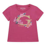 Guess T-Shirt Girocollo Tinta Unita con Stampa per Neonata A5GI02K6YW4 FUXIA GUESS 