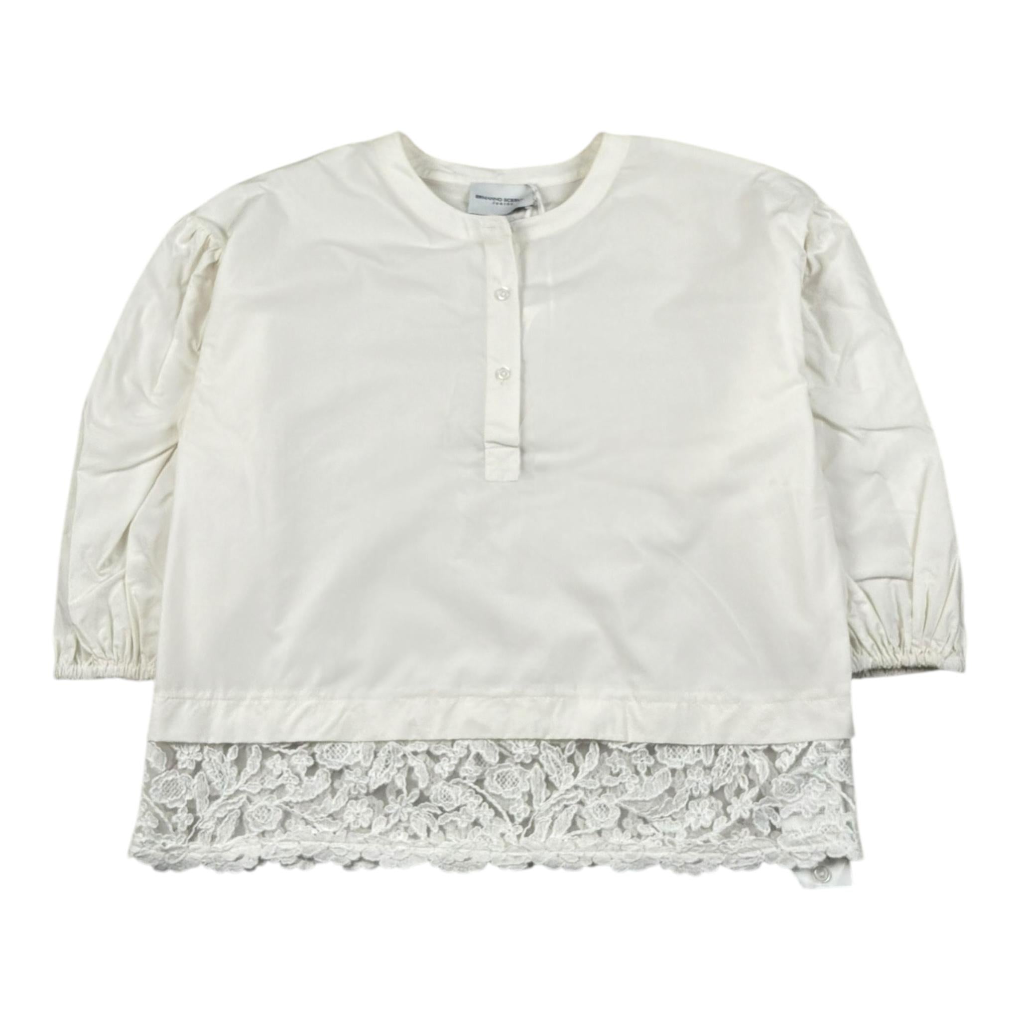 Ermanno Scervino Camicia Manica Lunga Tinta Unita con Ricami per Bambina SFCA029 BIANCO ERMANNO SCERVINO 