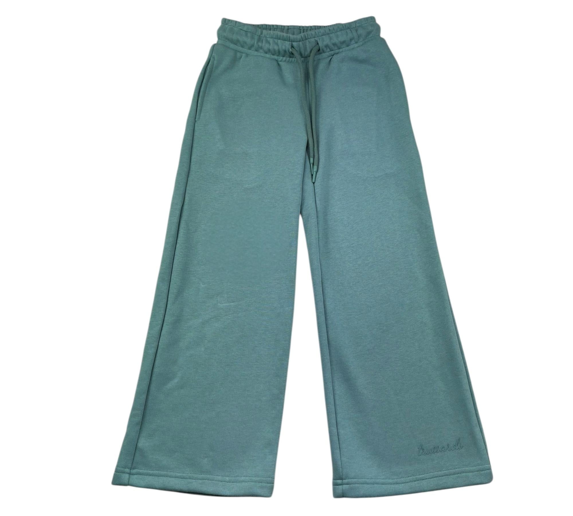 Trussardi Pantalone Tuta Modello Palazzo Tinta Unita per Bambina TGP26012PA VERDE TRUSSARDI 