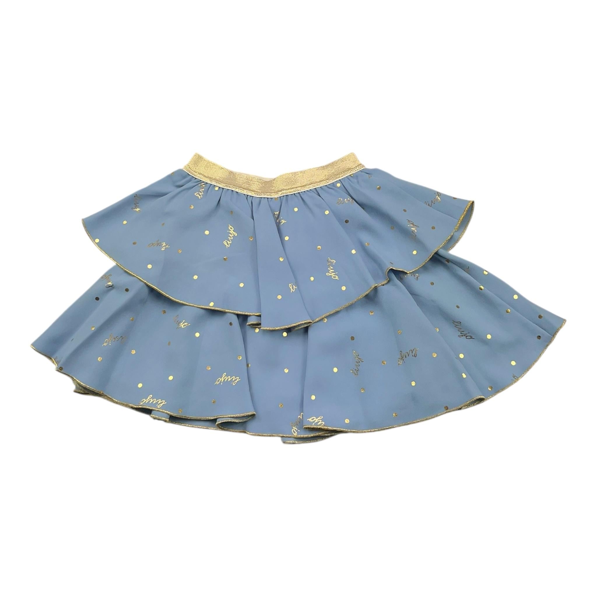LIU JO gonna tinta unita con stampa in contrasto Azzurro per Bambina KF4050T4508J AZZURRO LIU JO 