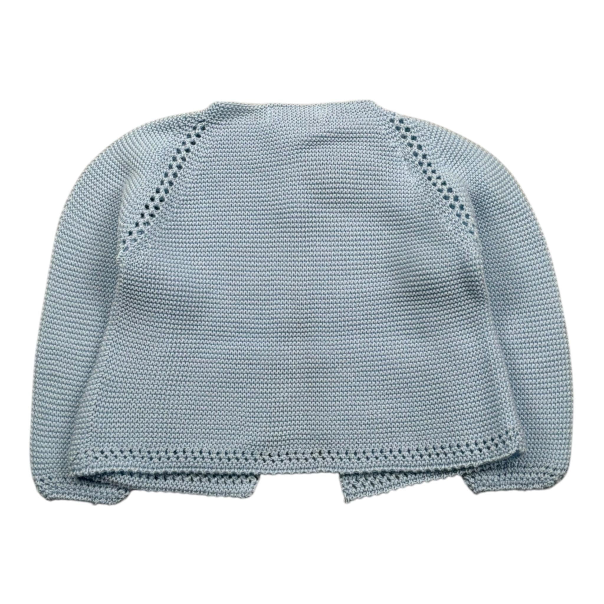 Juliana Cardigan Tinta Unita con Trafori per Bambina 25211J AZZURRO JULIANA 
