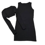 LU LU BY MISS GRANT set abito girmanica-coprispalle tinta unita Nero per Bambina LL3110 NERO LU LU BY MISS GRANT 