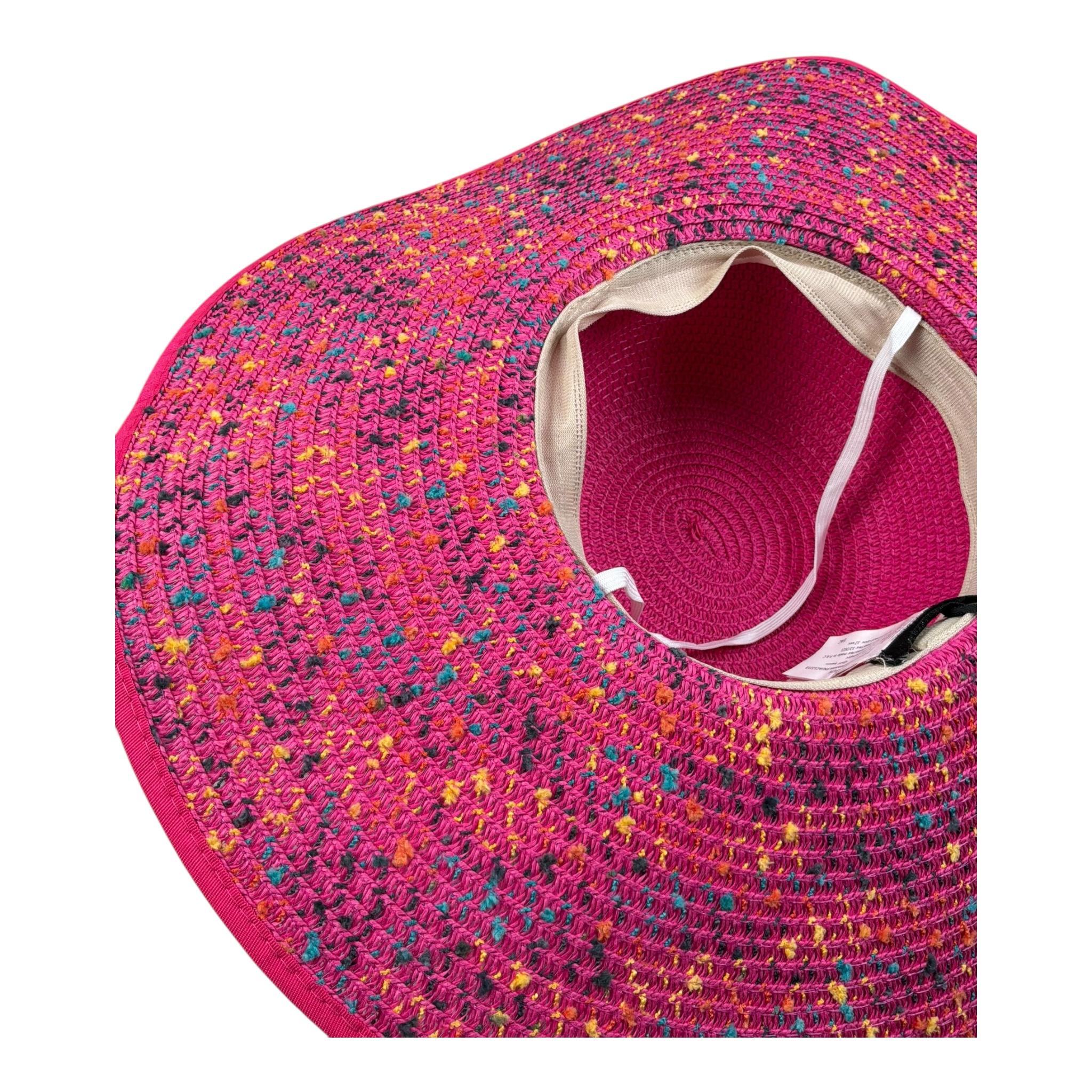 Fun & Fun Cappello In Paglia Tinta Unita con Fiocco per Bambina FNJAC12218 FUXIA FUN & FUN 